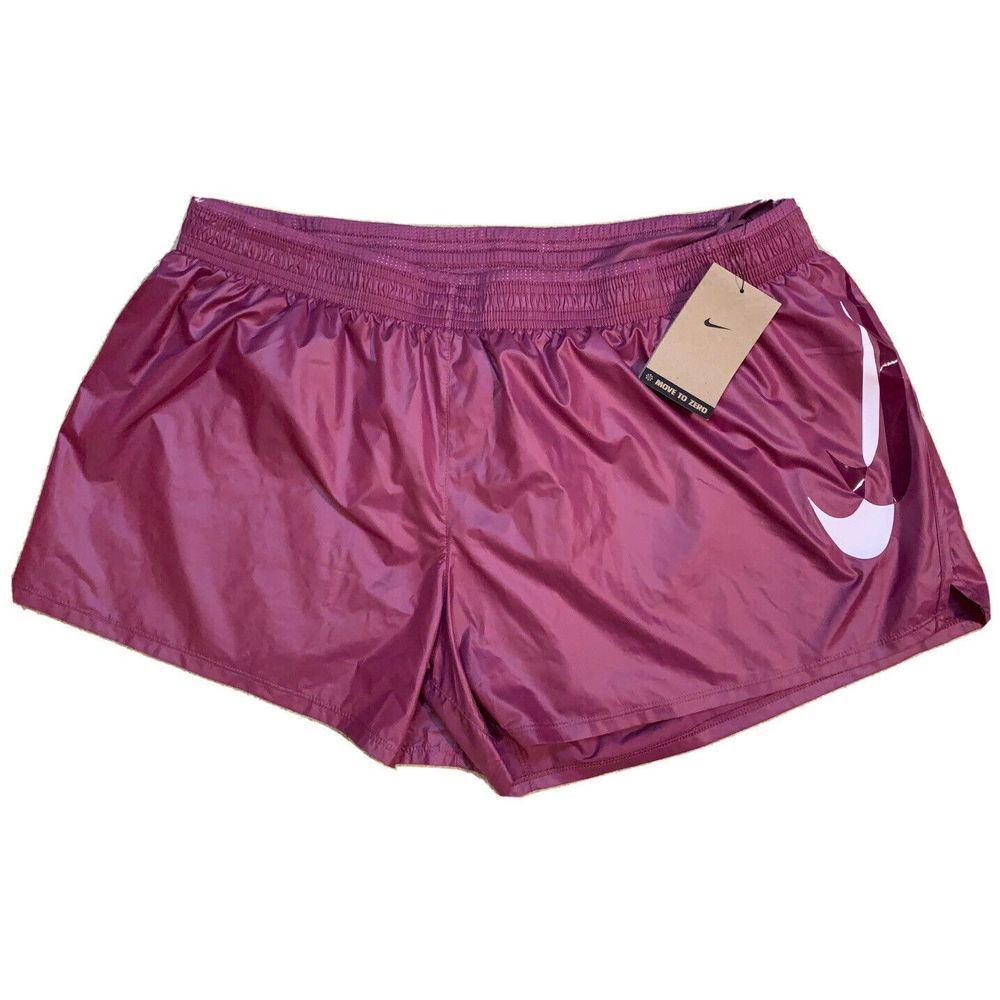 Nike Women's Athletic Shorts in Berry with White Swoosh